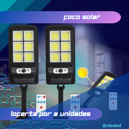 PACK 2 FOCO SOLAR CON CONTROL REMOTO 60W