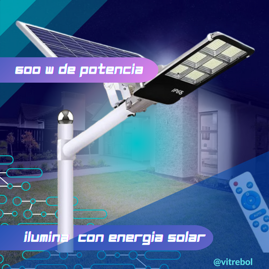 REFLECTOR POTENCIA DE 600W  LED CON PANEL DE CARGA SOLAR