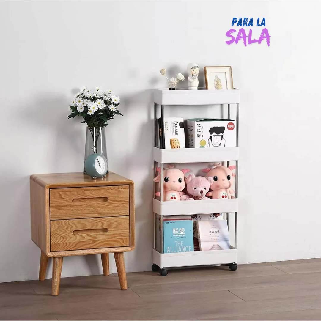 Práctico organizador de 4 niveles - Perfecto para tus accesorios, libros, productos de cocina y más