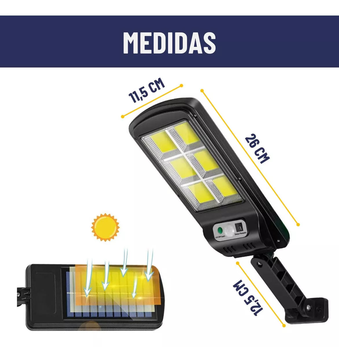 PACK 2 FOCO SOLAR CON CONTROL REMOTO 60W