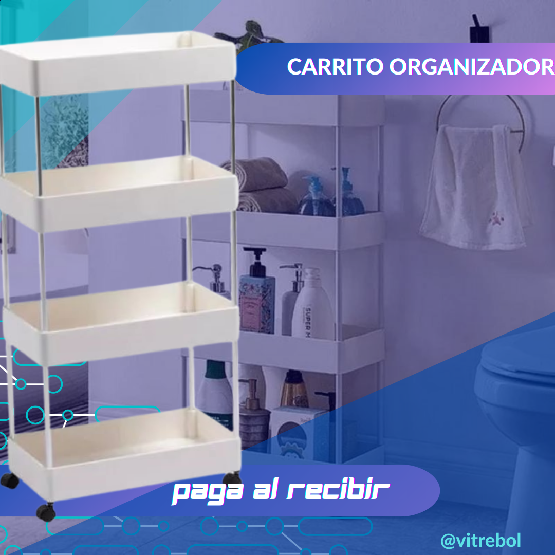 Práctico organizador de 4 niveles - Perfecto para tus accesorios, libros, productos de cocina y más